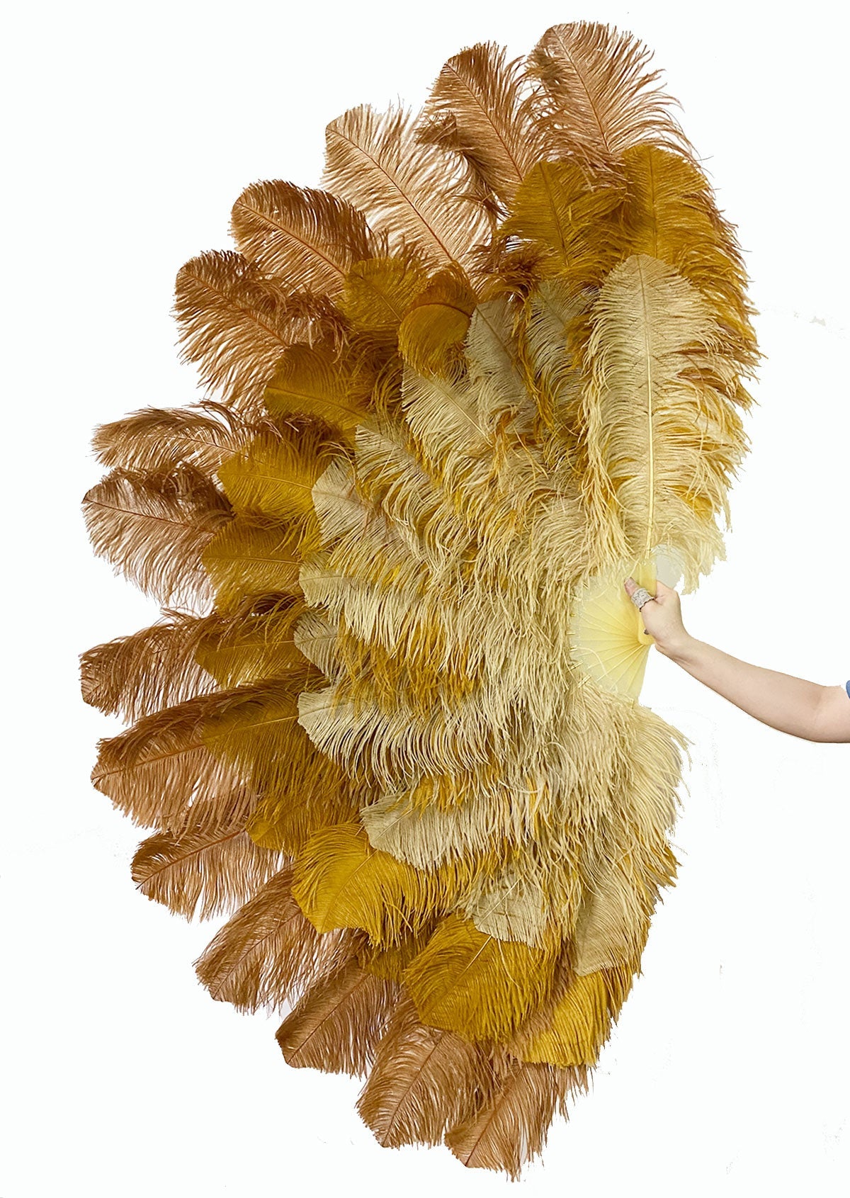 BurlyLuxe Master Triple Layer Ostrich Feather Fan