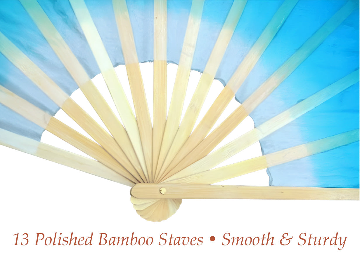 Rainbow - Silk belly dance fan