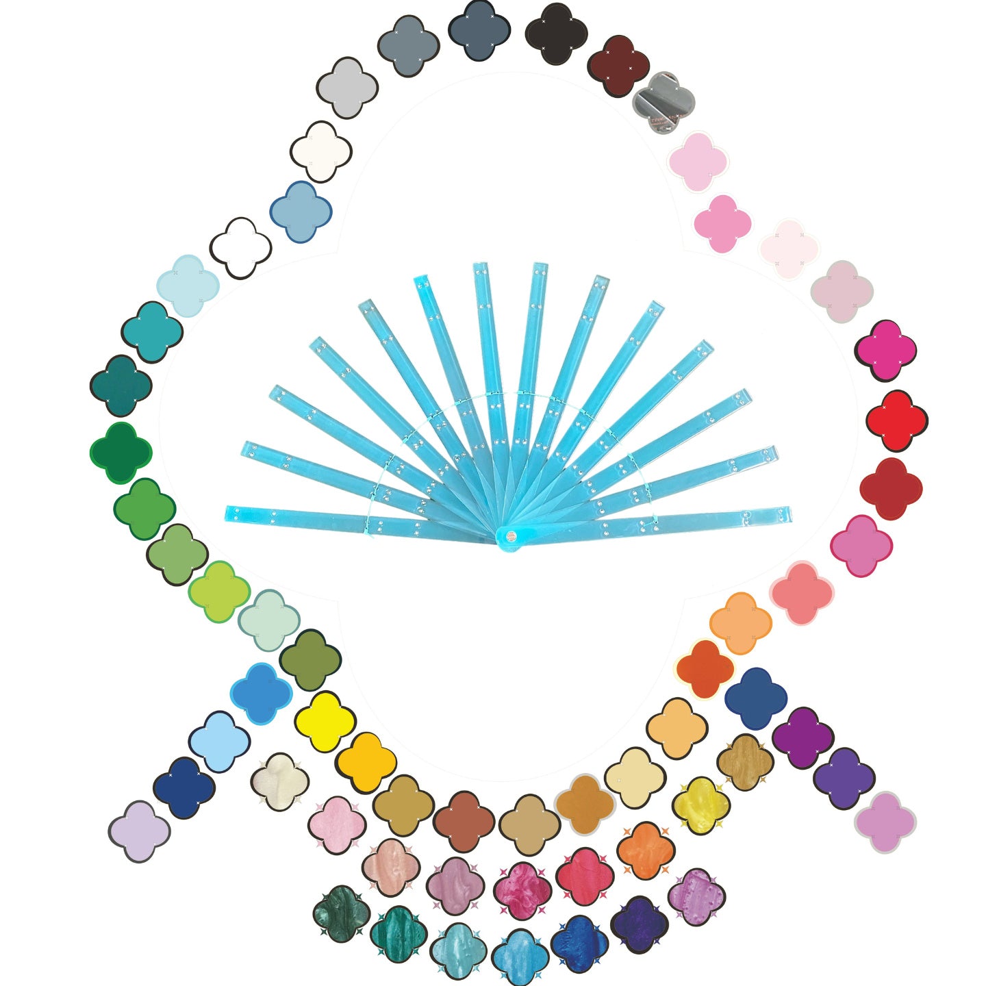 Acrylic Two-Layers Fan Staves 13”