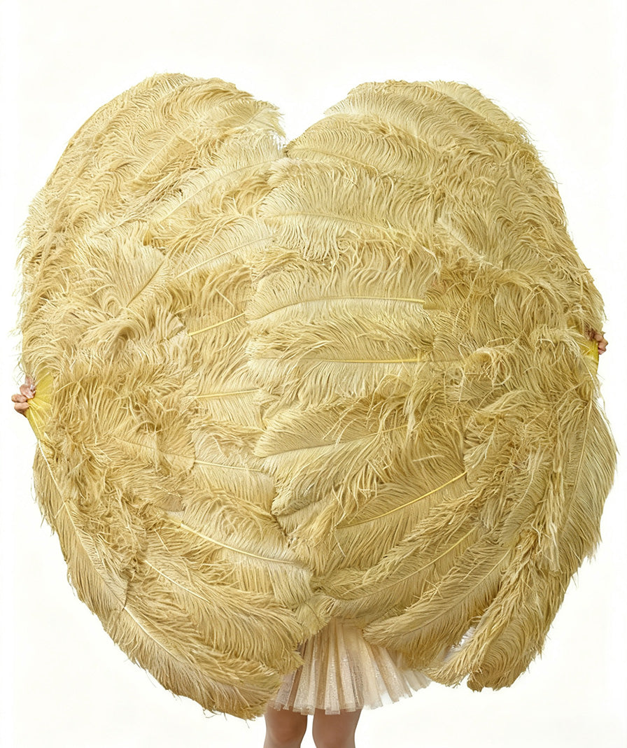 Triple Layer Master Ostrich Feather Fan 35"x 65"