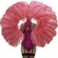 The Half-Moon Beginner's Double-Sided Stage Fan - 180° Single Layer Ostrich Feather Fan 25"x52"
