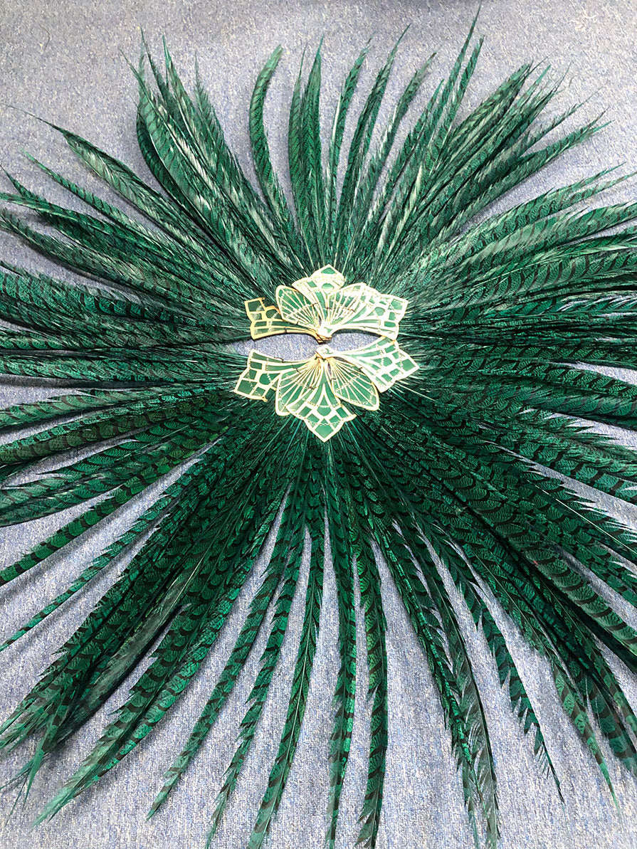 Luxury Tall Pheasant Feather Fan 38"x80"