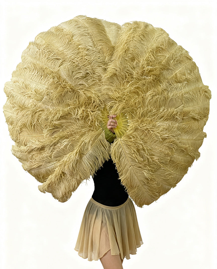 Triple Layer Master Ostrich Feather Fan 35"x 65"