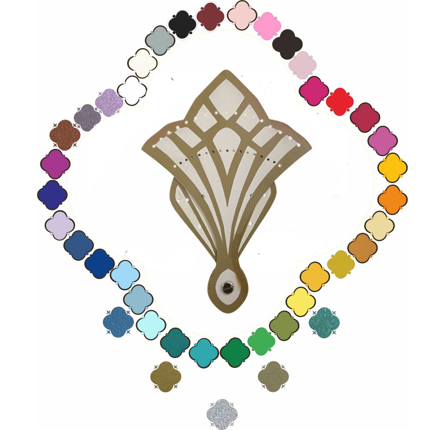 BurlyLuxe Art Deco Elegance Aluminum Fan Staves