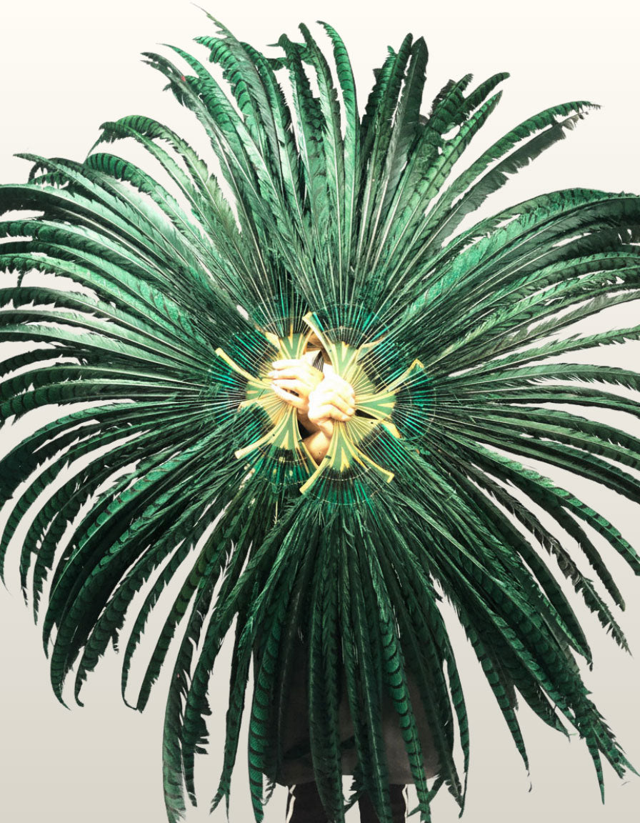 Luxury Tall Pheasant Feather Fan 38"x80"