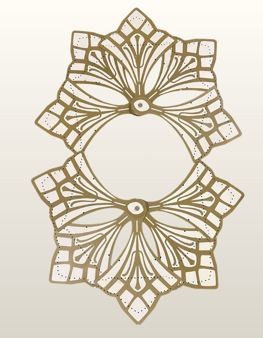 BurlyLuxe Gilded Trident Aluminum Pheasant Feather Fan Staves