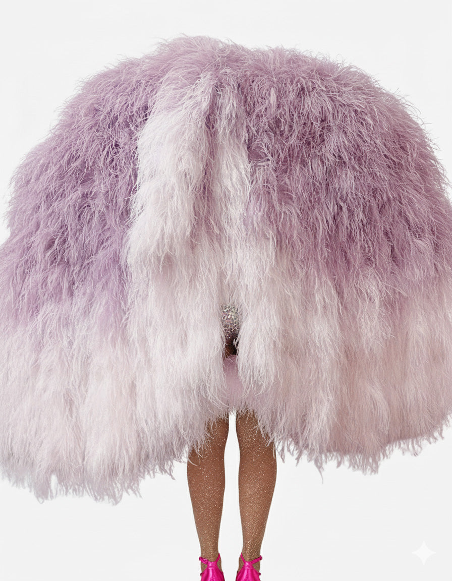 Gradient Color Professional-Grade Burlesque Waterfall Fan ,ostrich boa fan