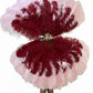 The Half-Moon Master Mix Color Fan - 180° Triple Layer Ostrich Feather Fan 35"x 69"