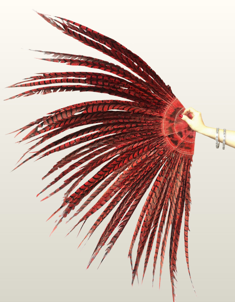 Luxury Tall Pheasant Feather Fan 37"x69