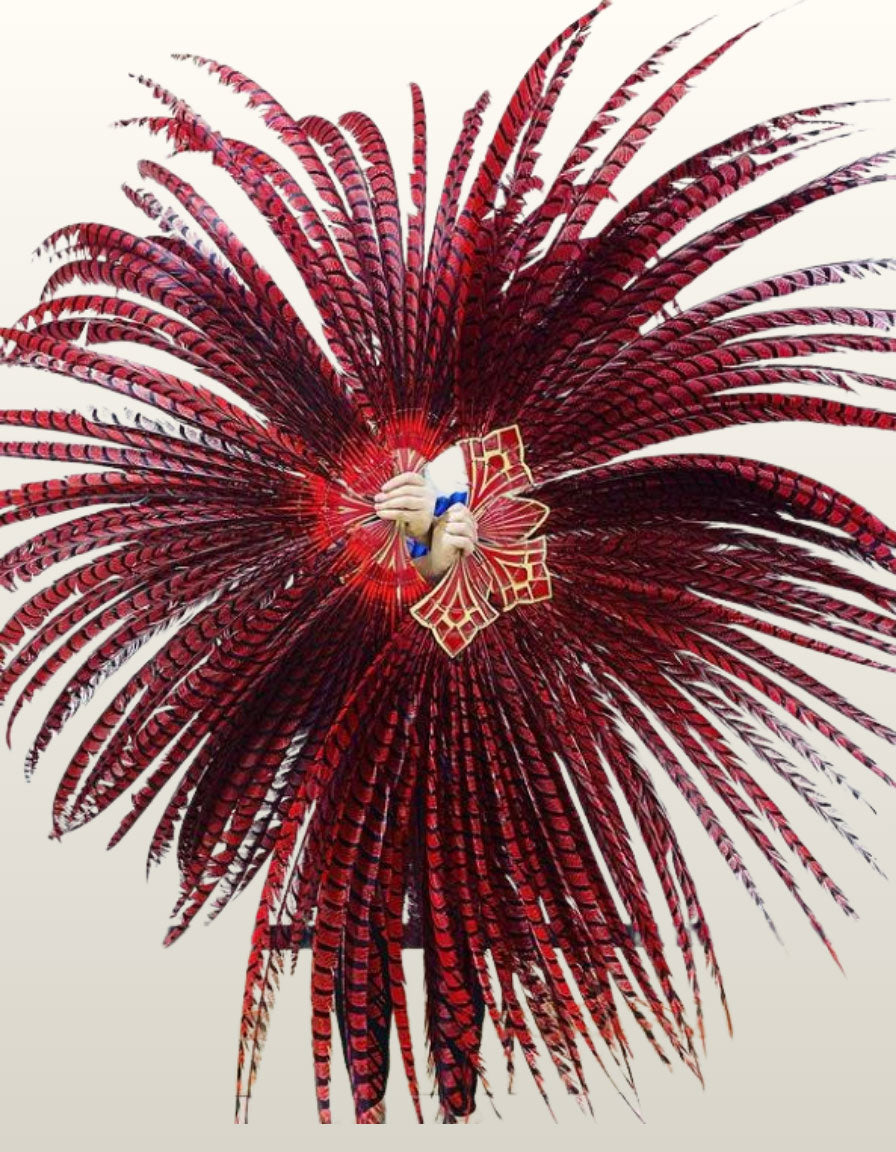 Luxury Tall Pheasant Feather Fan 38"x80"