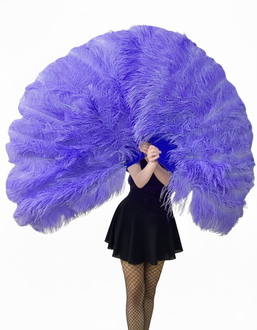 Triple Layer Master Ostrich Feather Fan 32"x 54"