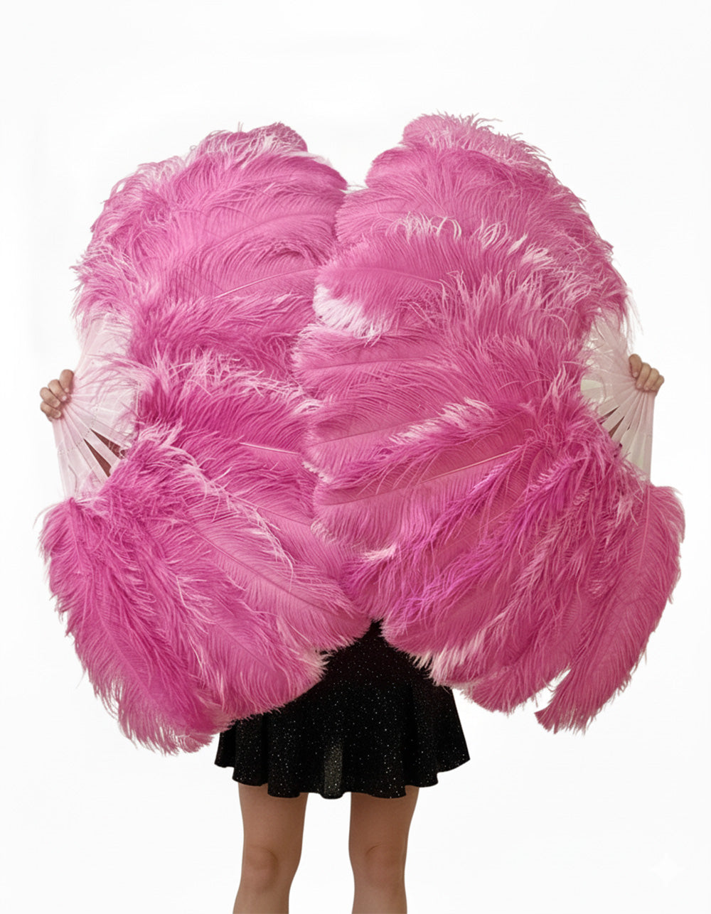 Single Layer Beginner’s Double-Sided Stage Ostrich Feather Fan 25"x 47"