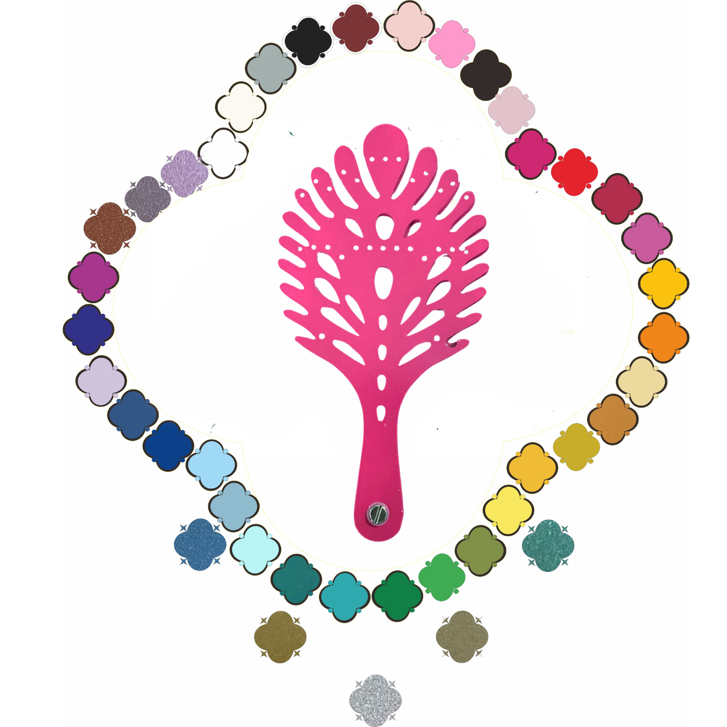 BurlyLuxe Artistic Tree-Form Aluminum Pheasant Feather Fan Staves