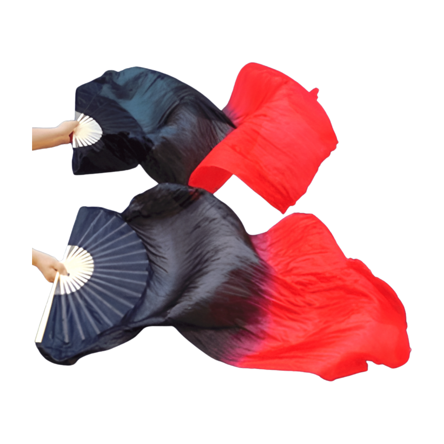 Black & Red - Silk belly dance fan