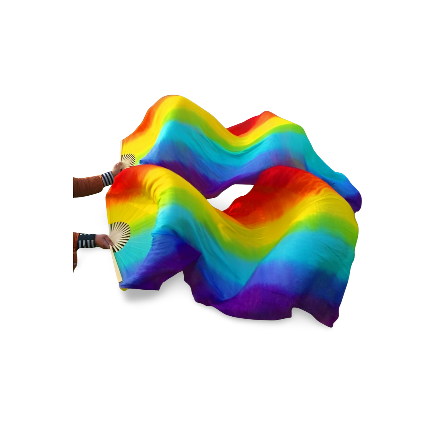 Vertical Rainbow - Silk belly dance fan