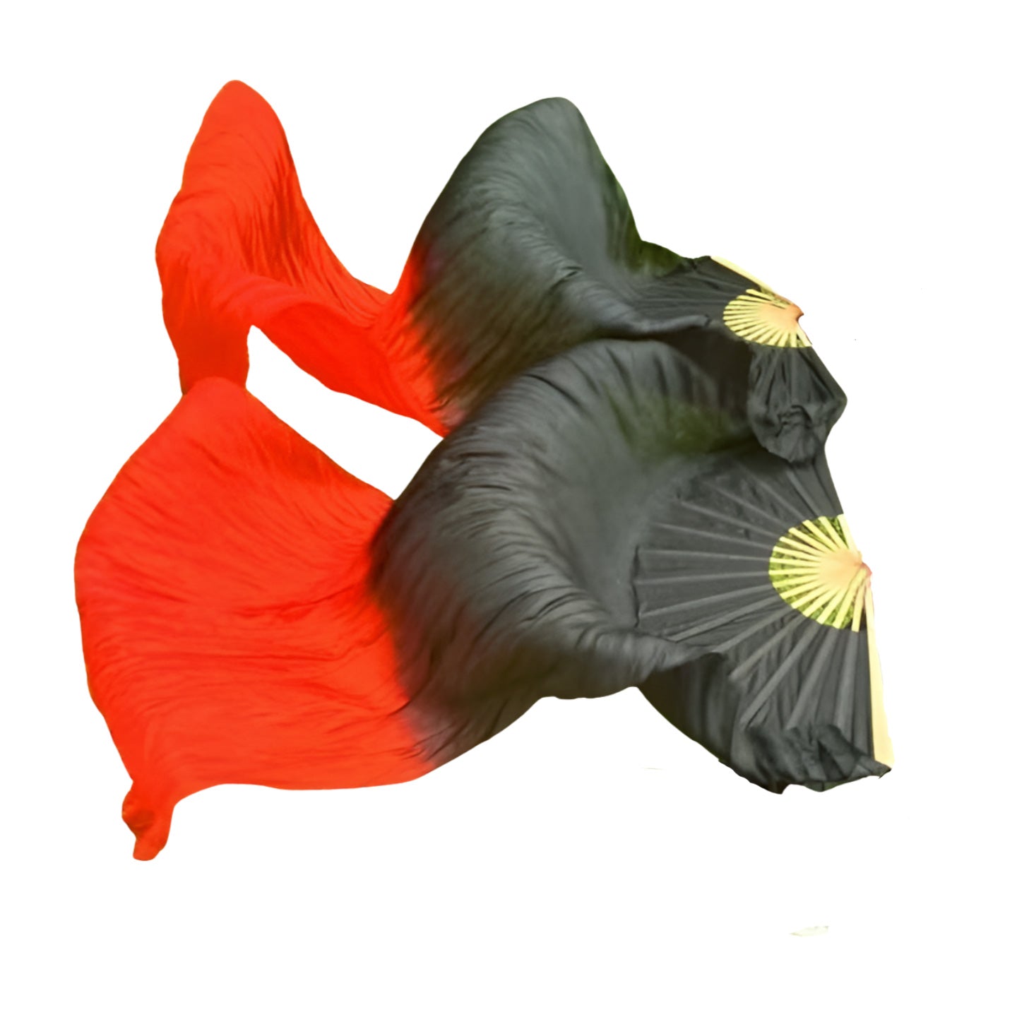 Black & Red - Silk belly dance fan