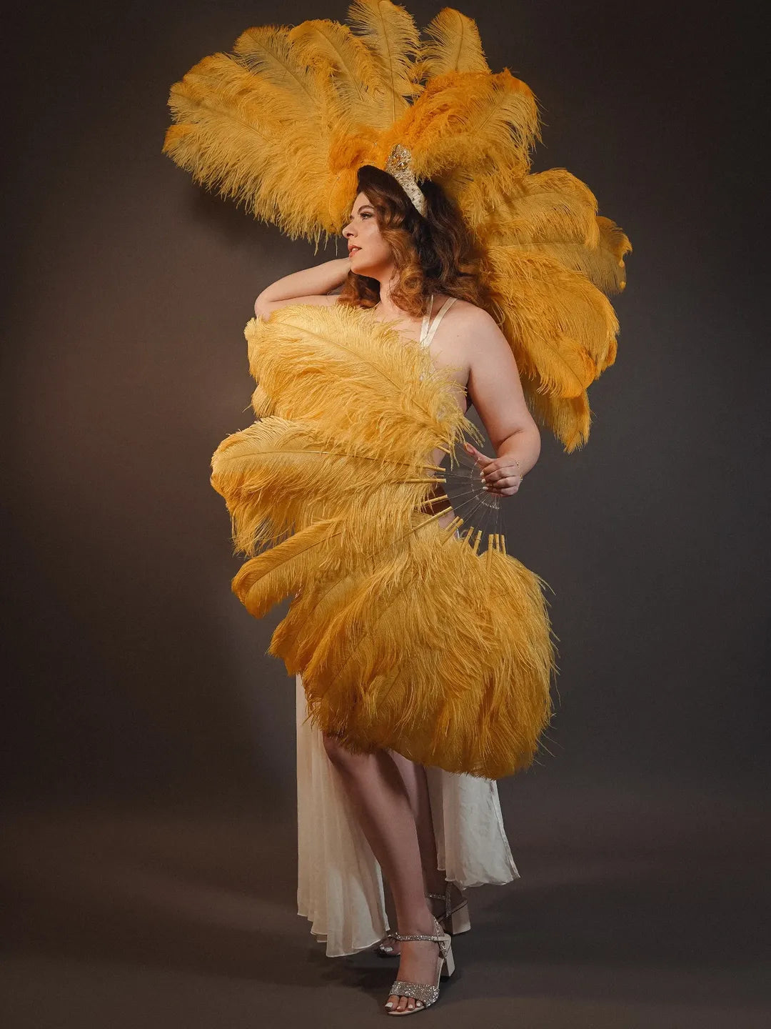 Burlyluxe Beginner's Single Layer Ostrich Feather Fan