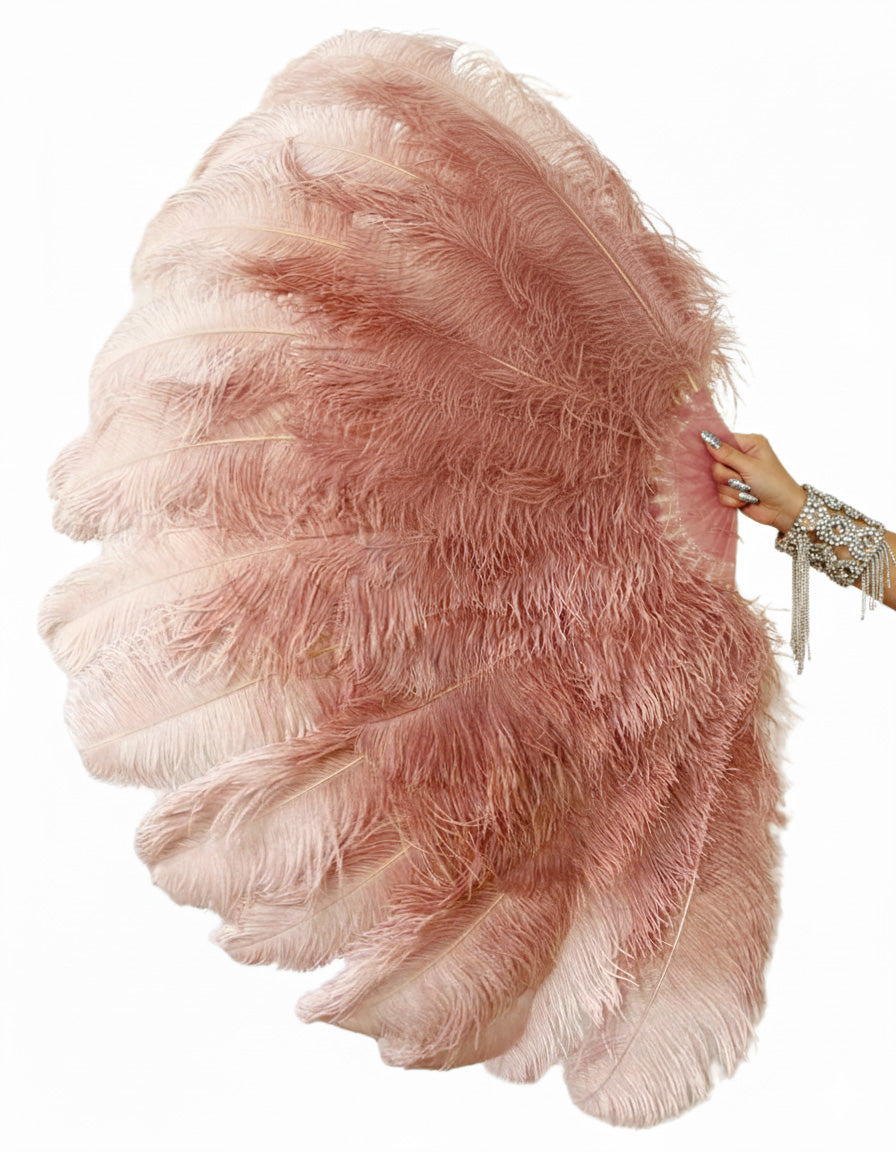 2 Layer Professional mix color Ostrich Feather Fan 34"x60"