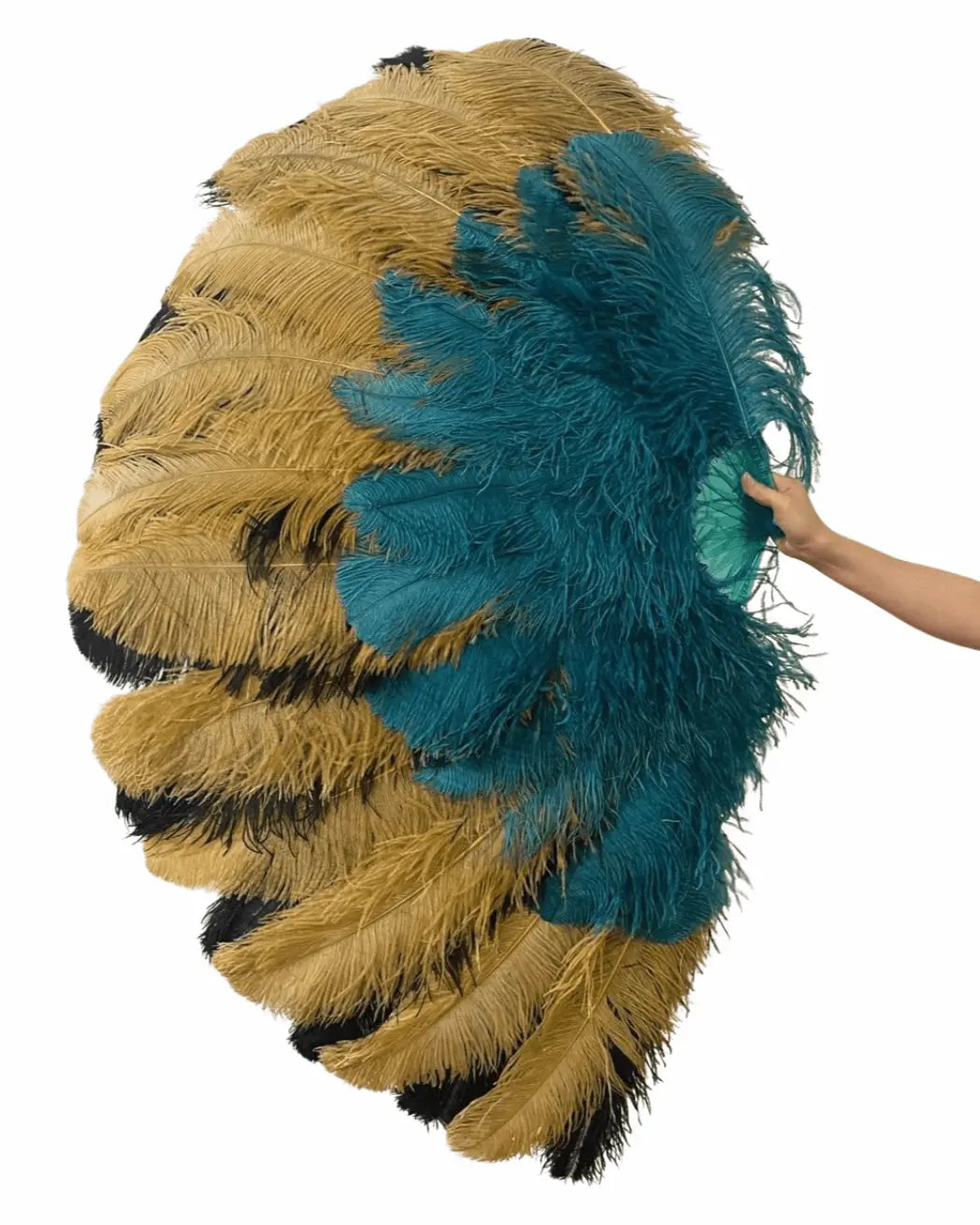 Triple Layer Master Mix Color Ostrich Feather Fan 35"x 65"