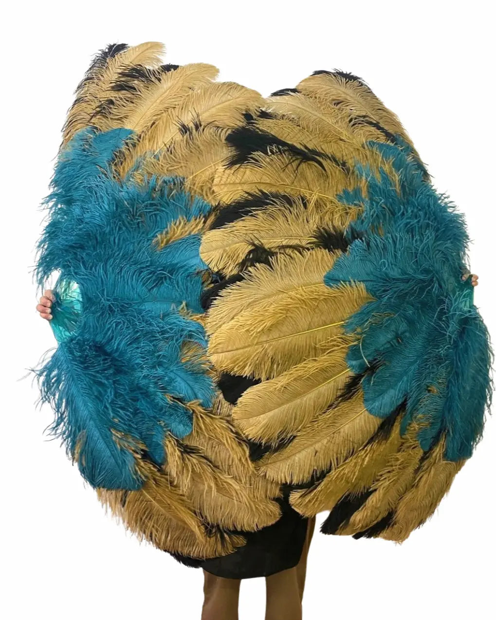 Triple Layer Master Mix Color Ostrich Feather Fan 35"x 65"