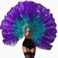 2 Layer Advanced mix color Ostrich Feather Fan 30"x54"