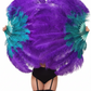 2 Layer Advanced mix color Ostrich Feather Fan 30"x54"
