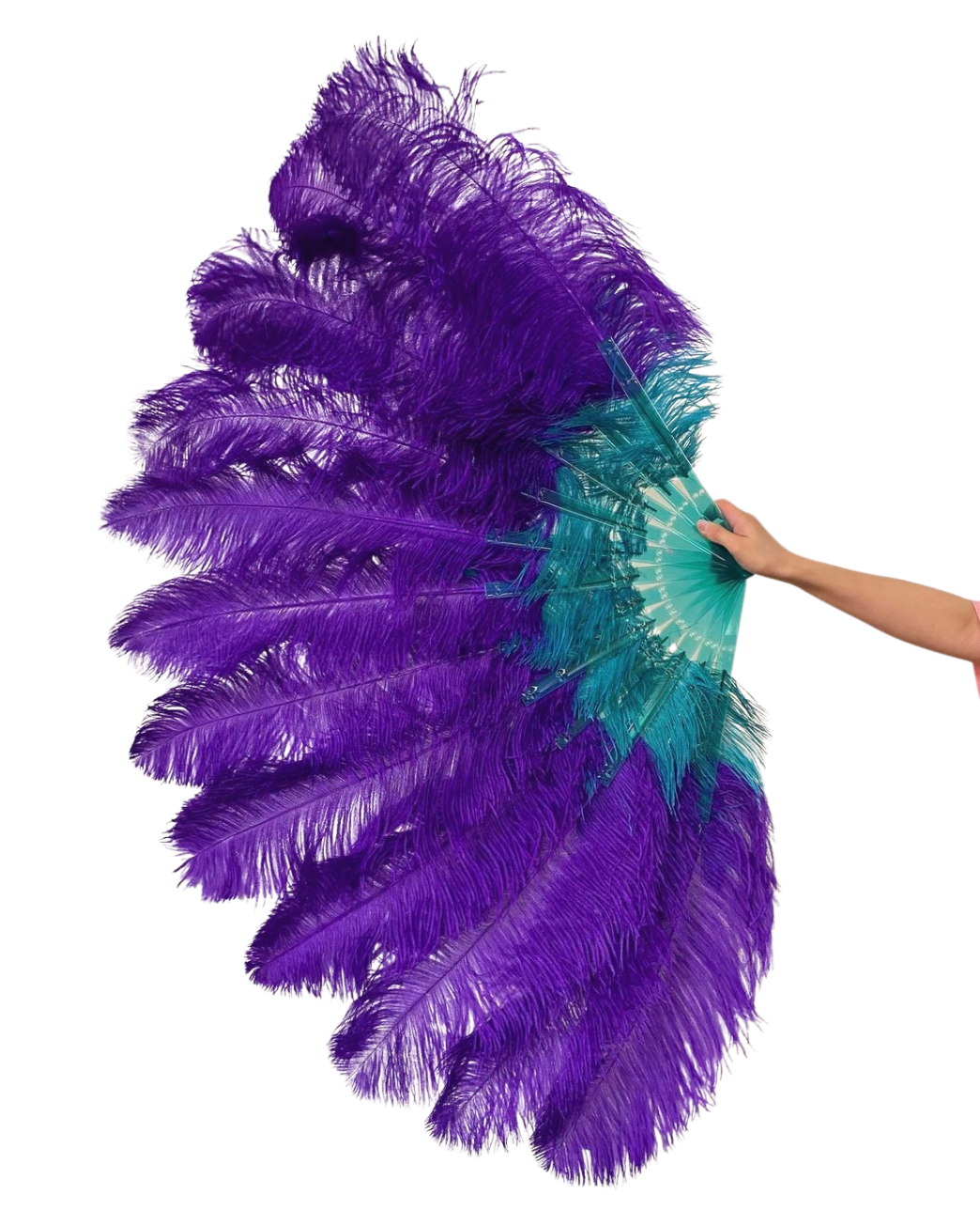 2 Layer Advanced mix color Ostrich Feather Fan 30"x54"