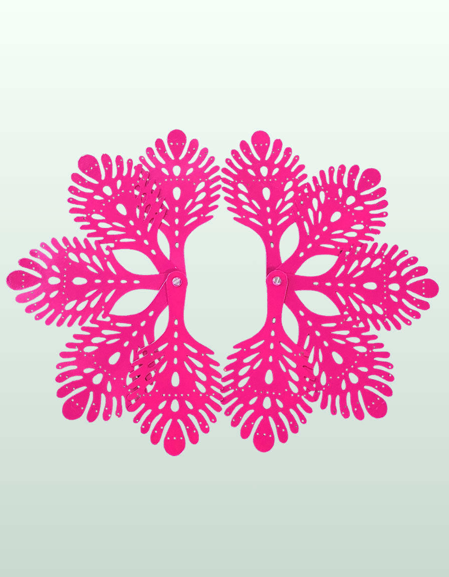 BurlyLuxe Artistic Tree-Form Aluminum Pheasant Feather Fan Staves